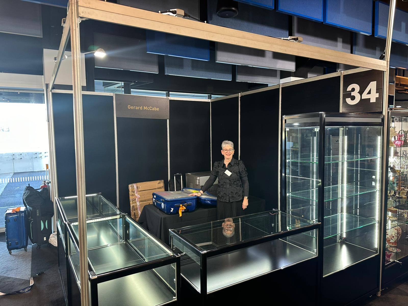 Margaret holding the fort at our booth at the Sydney Fair