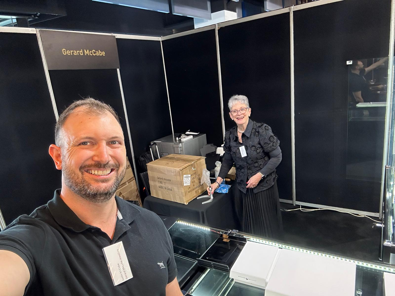 Justin and Margaret setting up at The Sydney Fair